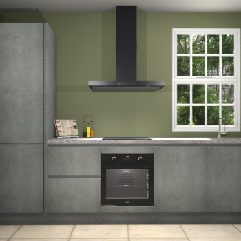 Beton parelgrijze greeploze keuken Bangladesh 34589