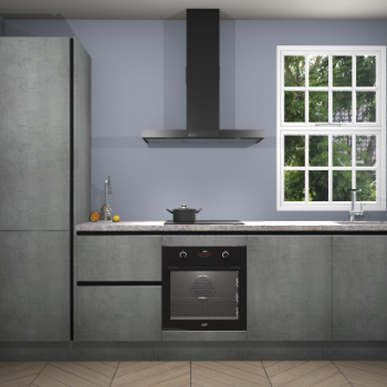 Beton parelgrijze greeploze keuken Bangladesh 34595