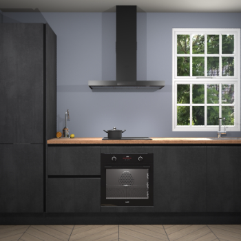 Beton zwarte greeploze keuken Bangladesh 34658