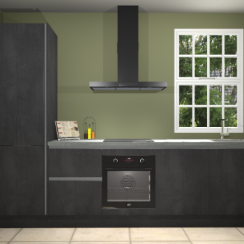 Beton zwarte greeploze keuken Bangladesh 34662