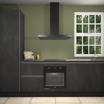 Beton zwarte greeploze keuken Bangladesh 34668