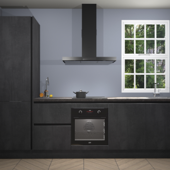 Beton zwarte greeploze keuken Bangladesh 34671