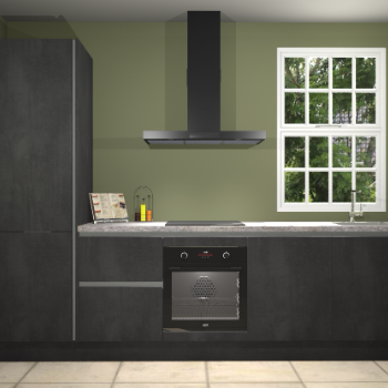 Beton zwarte greeploze keuken Bangladesh 34681