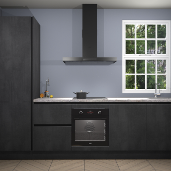 Beton zwarte greeploze keuken Bangladesh 34684