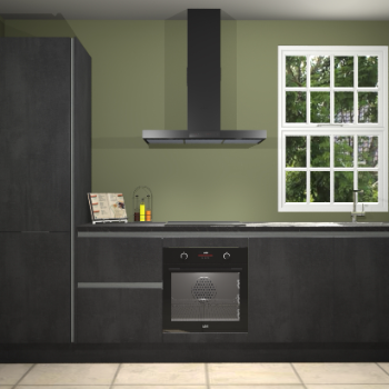 Beton zwarte greeploze keuken Bangladesh 34687