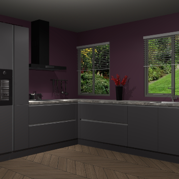 Onyxgrijze greeploze keuken Palermo 34761