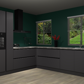 Onyxgrijze greeploze keuken Palermo 34560