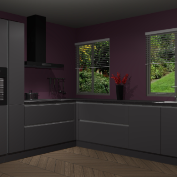 Onyxgrijze greeploze keuken Palermo 34767