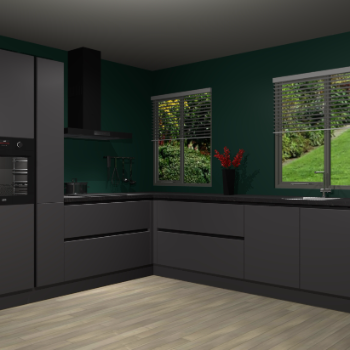 Onyxgrijze greeploze keuken Palermo 34608