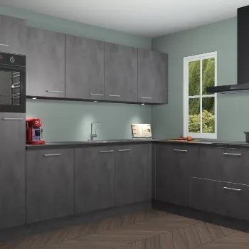Beton antraciet keuken Paramaribo 12491