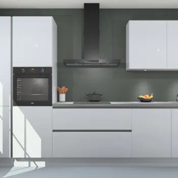 Sneeuwwitte hoogglans greeploze keuken Tokio 21430