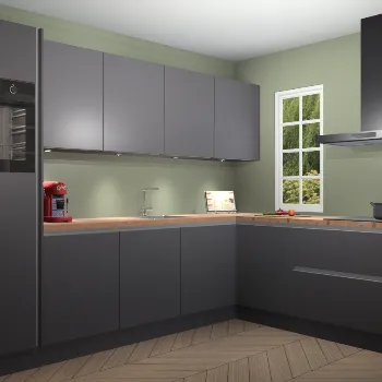 Greeploze onyxgrijze keuken Paramaribo 11504