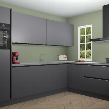 Greeploze onyxgrijze keuken Paramaribo 11513