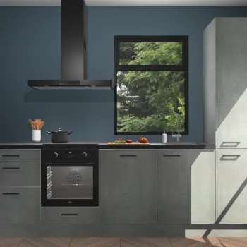 Beton parelgrijze keuken Praag 21806