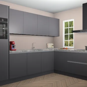 Greeploze onyxgrijze keuken Paramaribo 11522