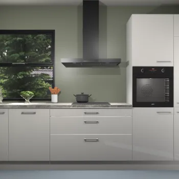 Zijdegrijze hoogglans keuken Rome 21426