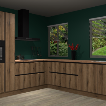 Gouden Eiken greeploze keuken Palermo 35918