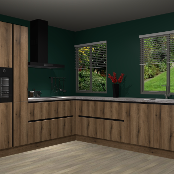 Gouden Eiken greeploze keuken Palermo 35946