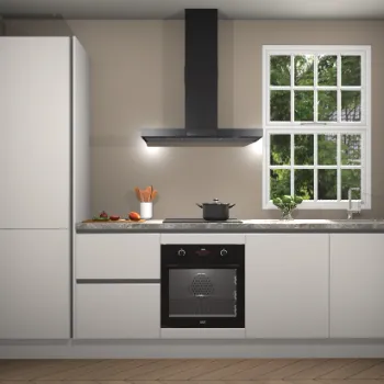 Zijdegrijze greeploze keuken Kiev 21482