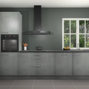 Beton parelgrijze keuken Antwerpen 21786