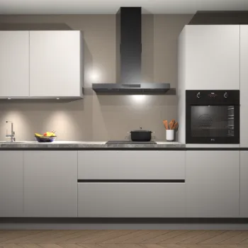Zijdegrijze greeploze keuken Milaan 21554