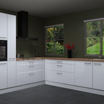 Sneeuwwitte hoogglans keuken Palermo 36025