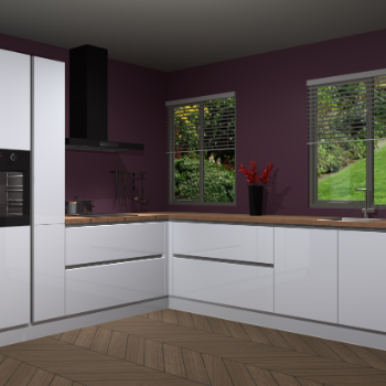 Sneeuwwitte hoogglans greeploze keuken Palermo 32319