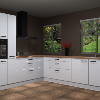 Sneeuwwitte hoogglans keuken Palermo 36029