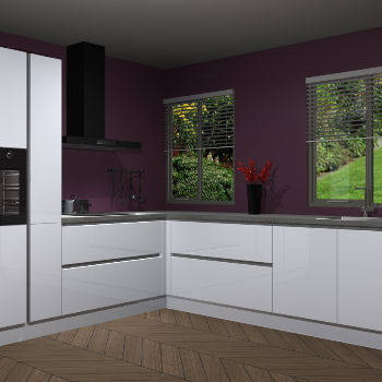 Sneeuwwitte hoogglans  keuken Palermo 36033