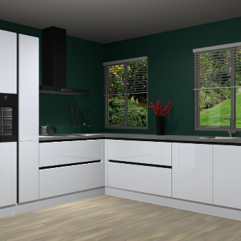 Sneeuwwitte hoogglans  keuken Palermo 36036