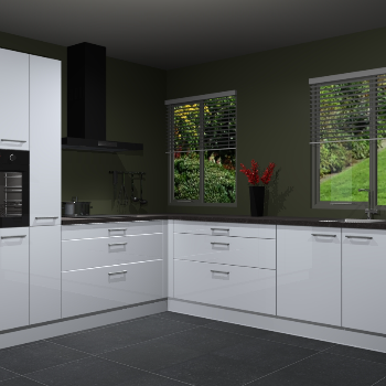 Sneeuwwitte hoogglans keuken Palermo 36037