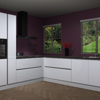 Sneeuwwitte hoogglans  keuken Palermo 36039