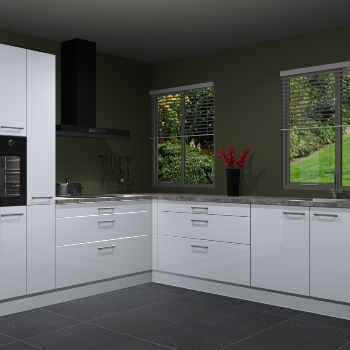 Sneeuwwitte hoogglans keuken Palermo 36043