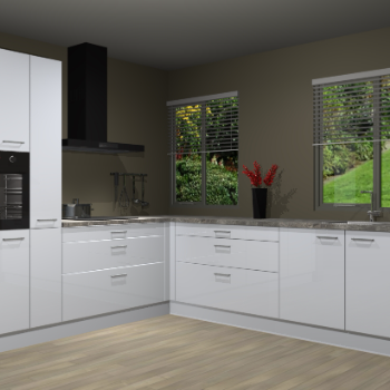 Sneeuwwitte hoogglans keuken Palermo 36044