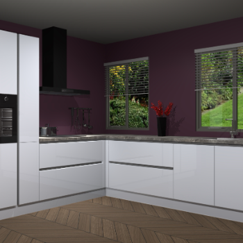 Sneeuwwitte hoogglans  keuken Palermo 36045