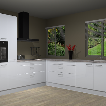 Sneeuwwitte hoogglans keuken Palermo 36050