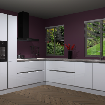 Sneeuwwitte hoogglans  keuken Palermo 36051