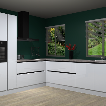 Sneeuwwitte hoogglans  keuken Palermo 36054