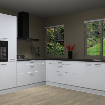 Sneeuwwitte hoogglans keuken Palermo 36056