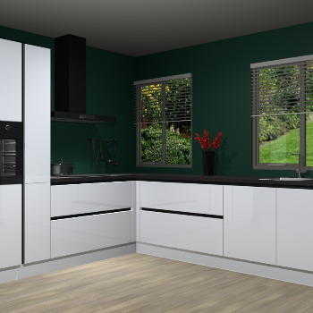 Sneeuwwitte hoogglans  keuken Palermo 36060