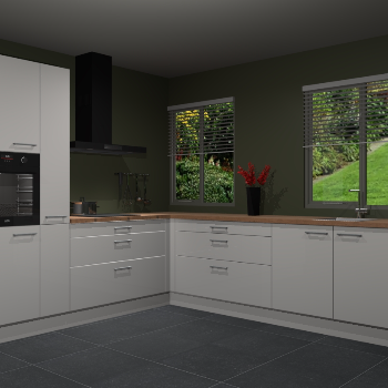 Zijdegrijze hoogglans keuken Palermo 32157