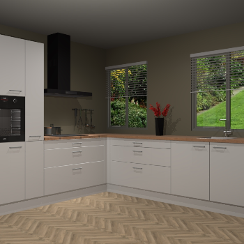 Zijdegrijze hoogglans keuken Palermo 32158