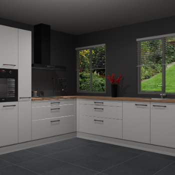 Zijdegrijze hoogglans keuken Palermo 32160