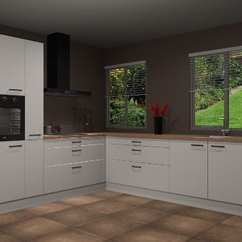 Zijdegrijze hoogglans keuken Palermo 32161