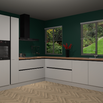 Zijdegrijze hoogglans greeploze  keuken Palermo 32162