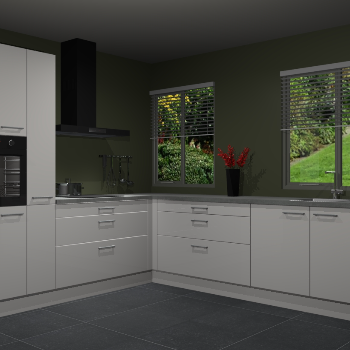 Zijdegrijze hoogglans keuken Palermo 36061