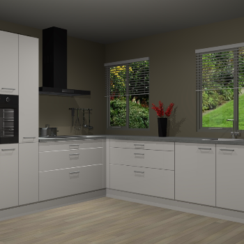 Zijdegrijze hoogglans keuken Palermo 36062