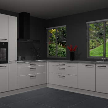 Zijdegrijze hoogglans keuken Palermo 36064