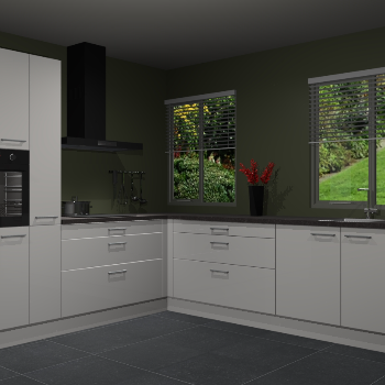 Zijdegrijze hoogglans keuken Palermo 36067