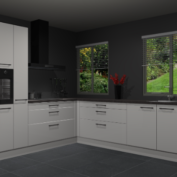 Zijdegrijze hoogglans keuken Palermo 36070